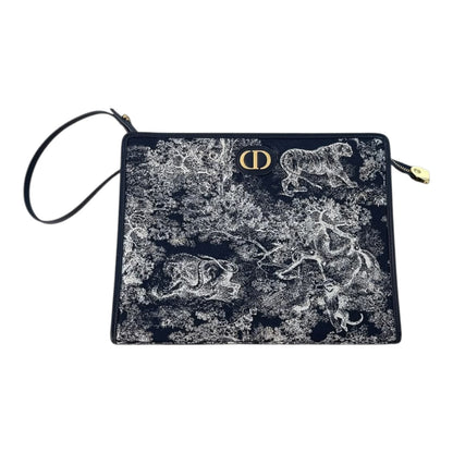NAVY BLUE TOILE DE JOUY REVERSE JACQUARD DIOR 30 MONTAIGNE DEA POUCH