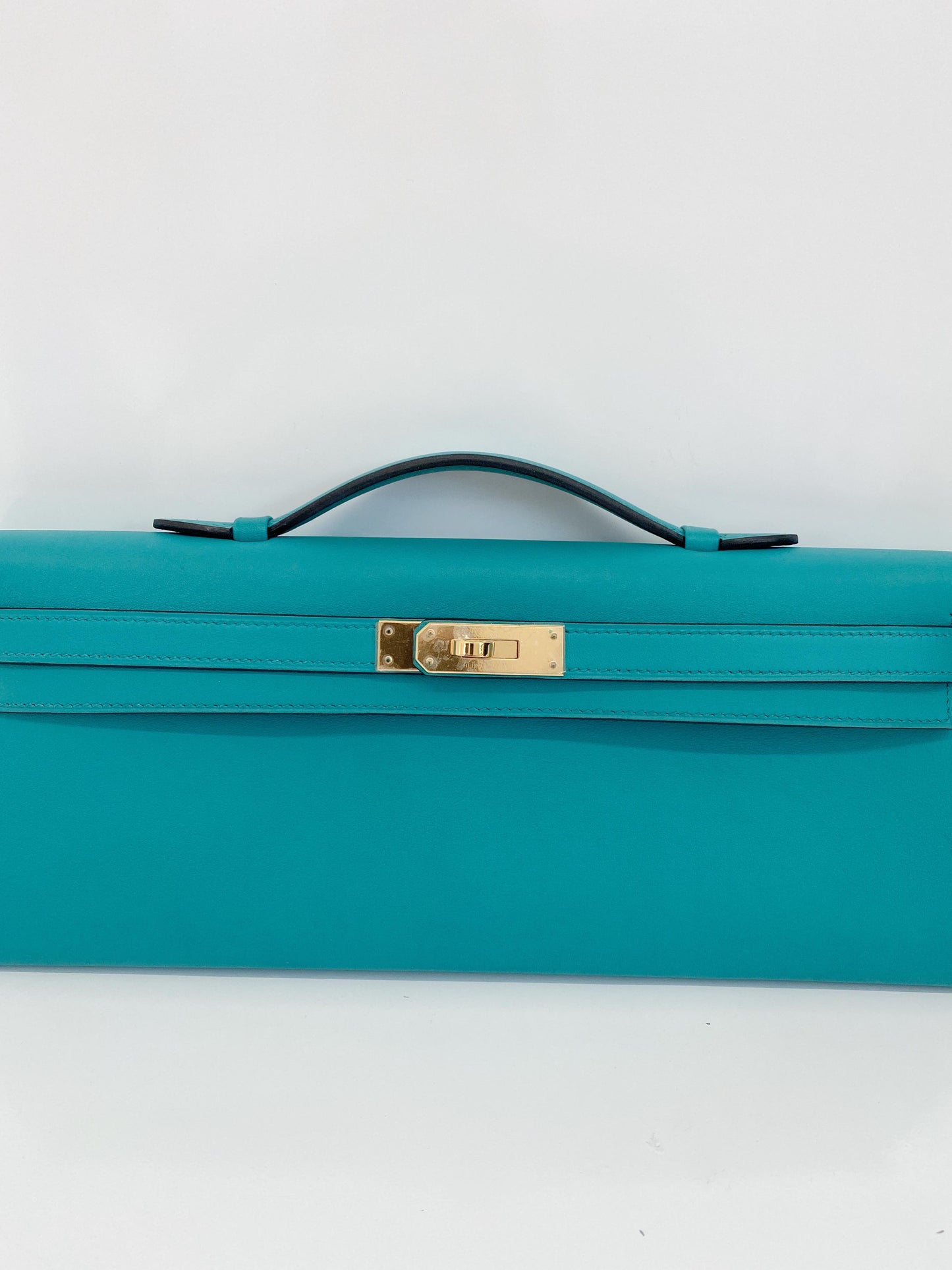KELLY CUT VERT VERONE SWIFT LEATHER GOLD HARDWARE