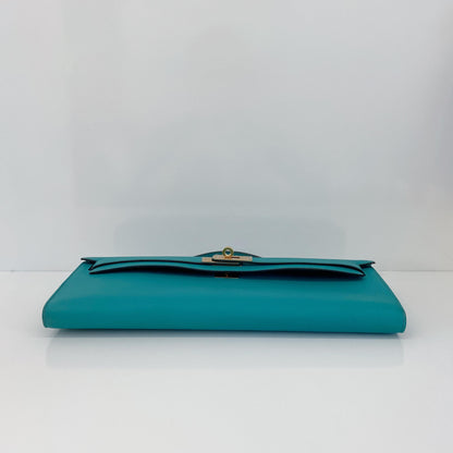 KELLY CUT VERT VERONE SWIFT LEATHER GOLD HARDWARE
