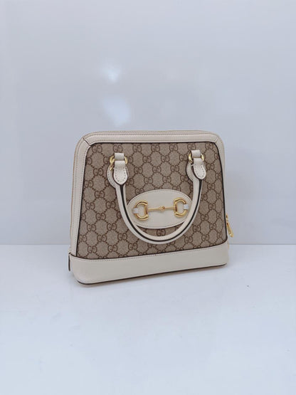 SMALL GUCCI HORSEBIT TOP HANDLE BAG IN GG SUPREME CANVAS