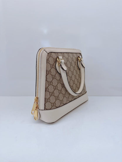 SMALL GUCCI HORSEBIT TOP HANDLE BAG IN GG SUPREME CANVAS