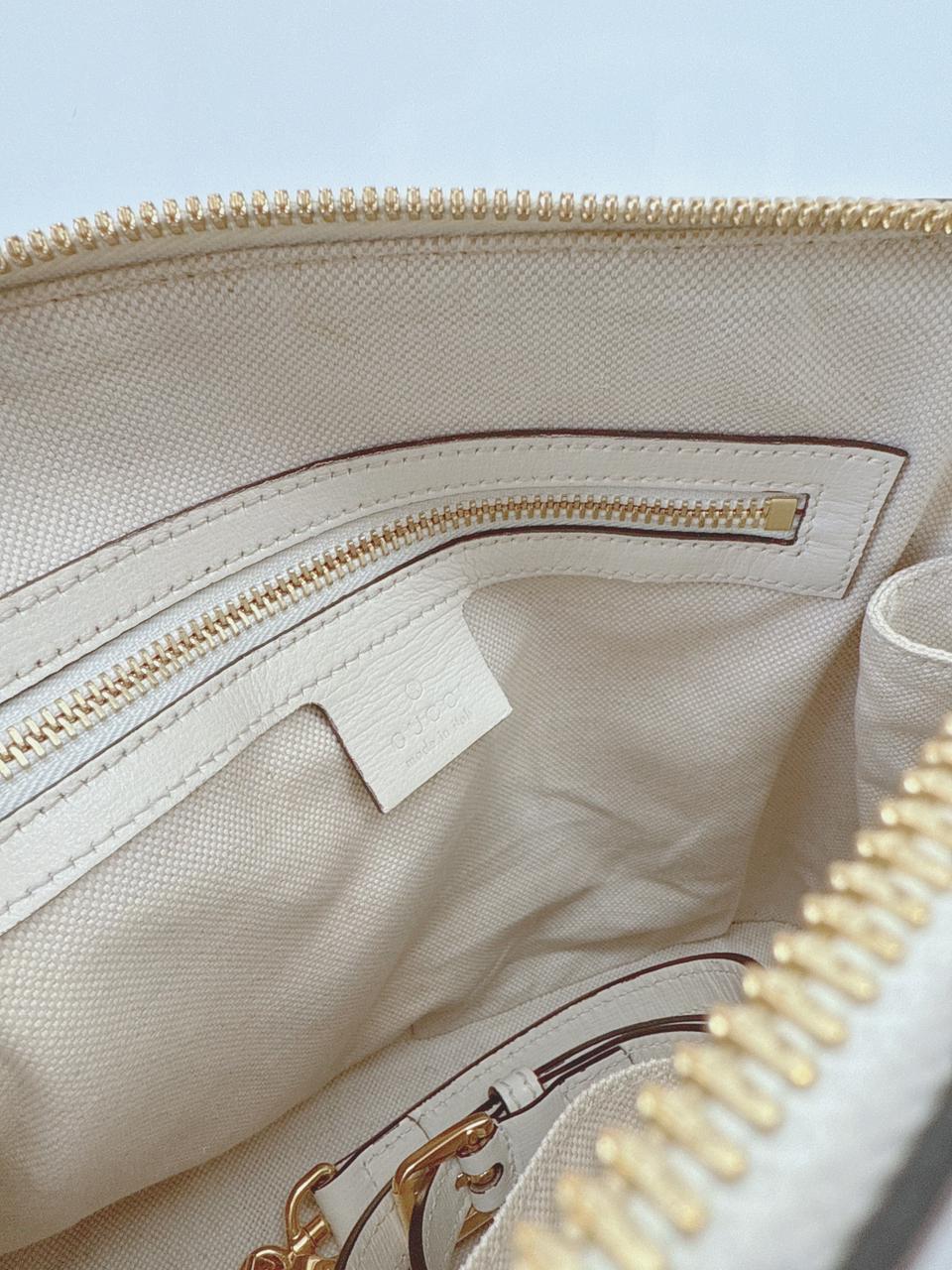 SMALL GUCCI HORSEBIT TOP HANDLE BAG IN GG SUPREME CANVAS