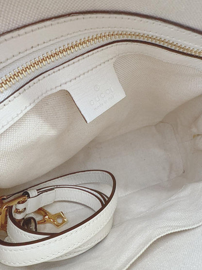 SMALL GUCCI HORSEBIT TOP HANDLE BAG IN GG SUPREME CANVAS