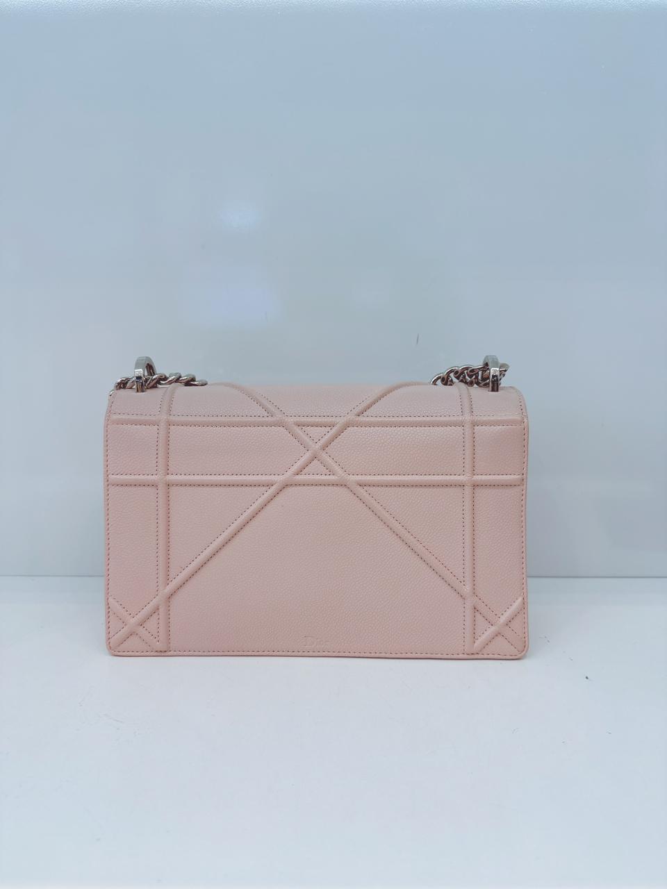 BLUSH PINK GRAINED LEATHER MEDIUM DIORAMA SHOULDER BAG