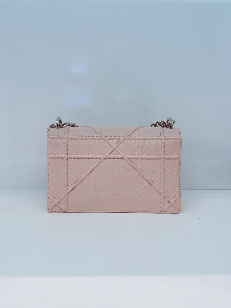 BLUSH PINK GRAINED LEATHER MEDIUM DIORAMA SHOULDER BAG