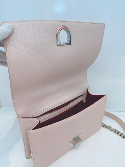 BLUSH PINK GRAINED LEATHER MEDIUM DIORAMA SHOULDER BAG