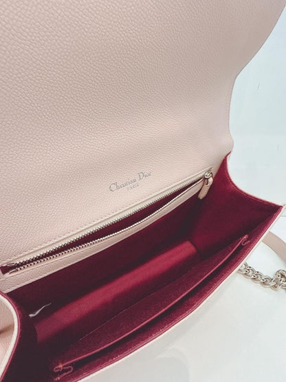 BLUSH PINK GRAINED LEATHER MEDIUM DIORAMA SHOULDER BAG