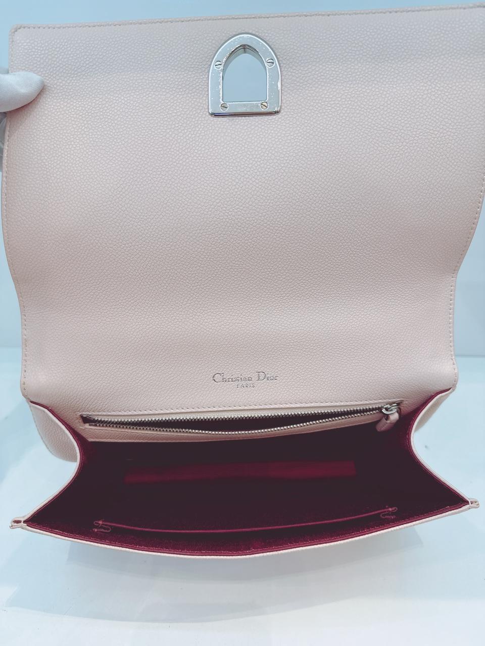 BLUSH PINK GRAINED LEATHER MEDIUM DIORAMA SHOULDER BAG