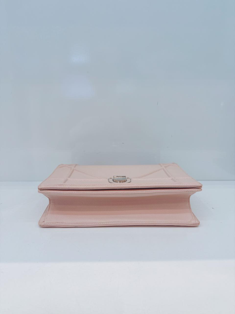 BLUSH PINK GRAINED LEATHER MEDIUM DIORAMA SHOULDER BAG