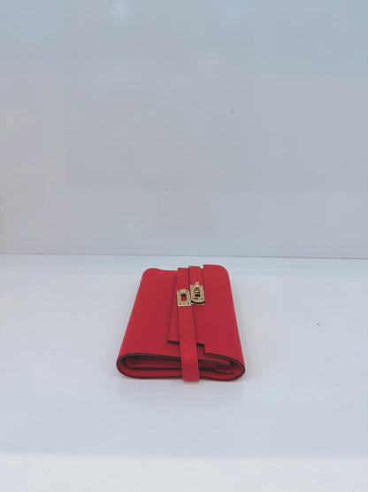 ROUGE TOMATE KELLY COMPACT WALLET EPSOM LEATHER GHW
