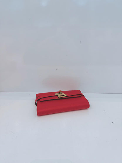 ROUGE TOMATE KELLY COMPACT WALLET EPSOM LEATHER GHW