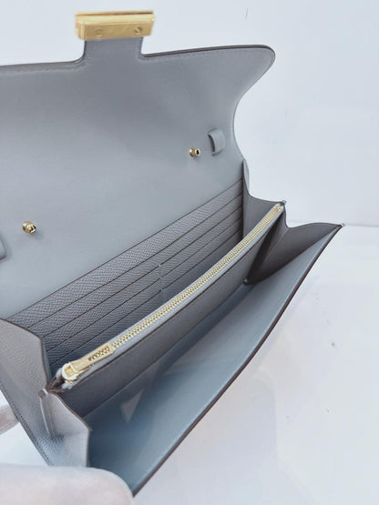 GRIS PANTIN CONSTANCE TO GO WALLET EPSOM LEATHER GOLD HARDWARE