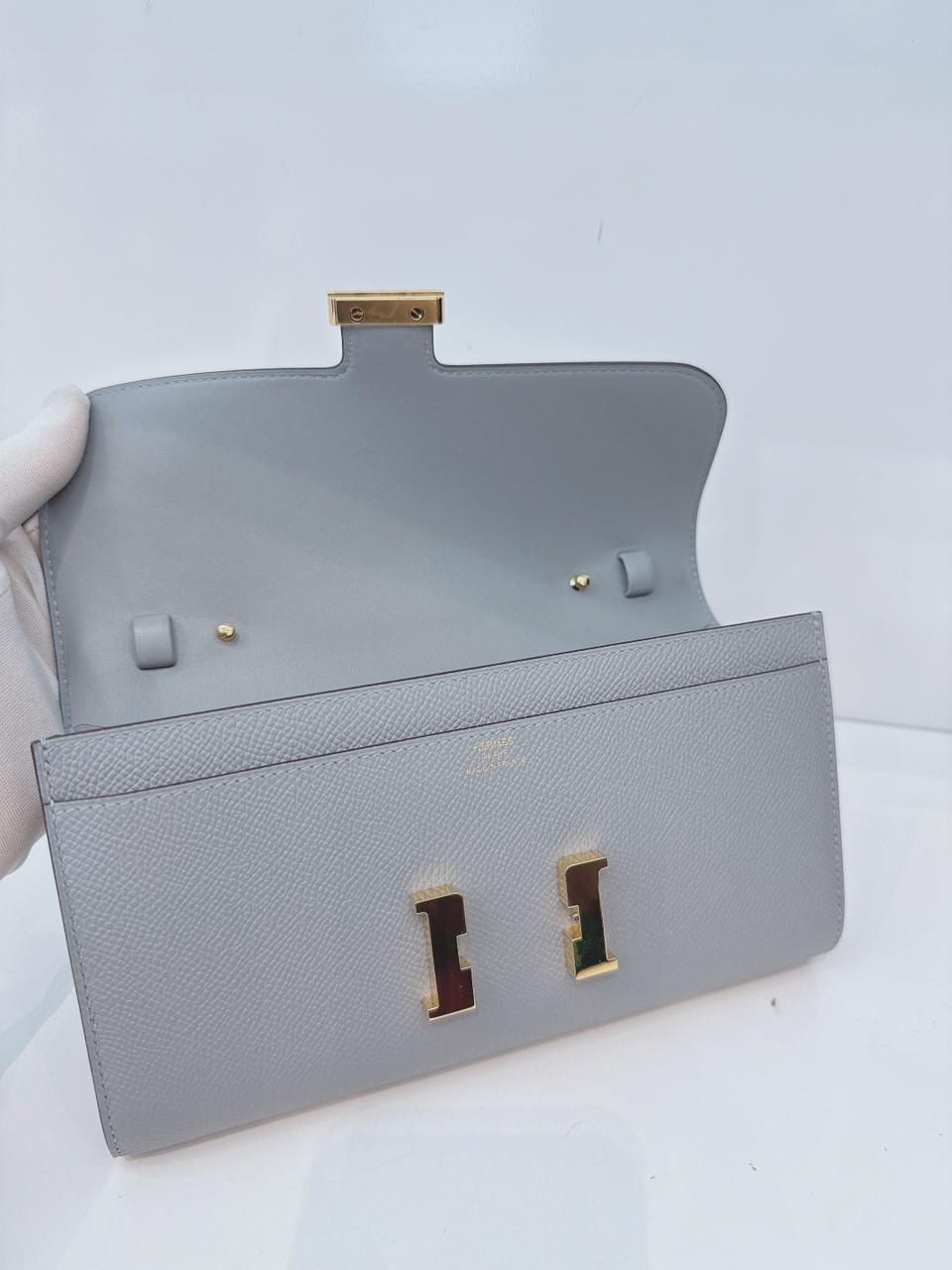 GRIS PANTIN CONSTANCE TO GO WALLET EPSOM LEATHER GOLD HARDWARE