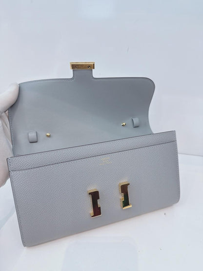 GRIS PANTIN CONSTANCE TO GO WALLET EPSOM LEATHER GOLD HARDWARE