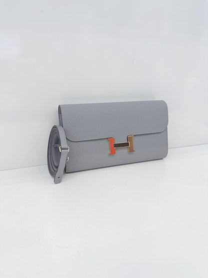 GRIS PANTIN CONSTANCE TO GO WALLET EPSOM LEATHER GOLD HARDWARE