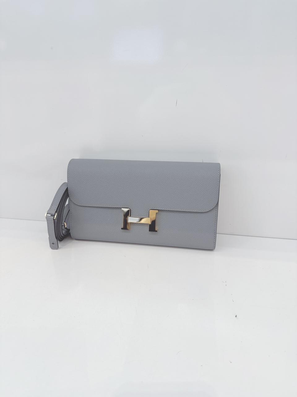 GRIS PANTIN CONSTANCE TO GO WALLET EPSOM LEATHER GOLD HARDWARE