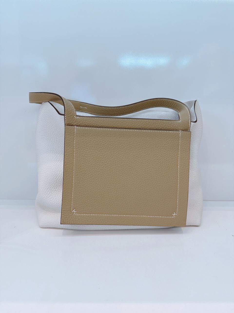 CABASELLIER 31 TAURILLON CLEMENCE HANDBAG NEW WHITE ETOUPE