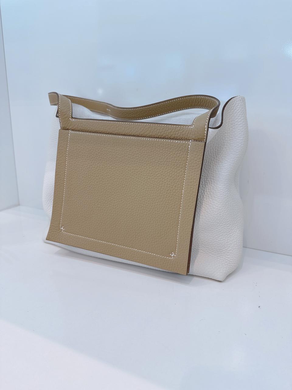 CABASELLIER 31 TAURILLON CLEMENCE HANDBAG NEW WHITE ETOUPE