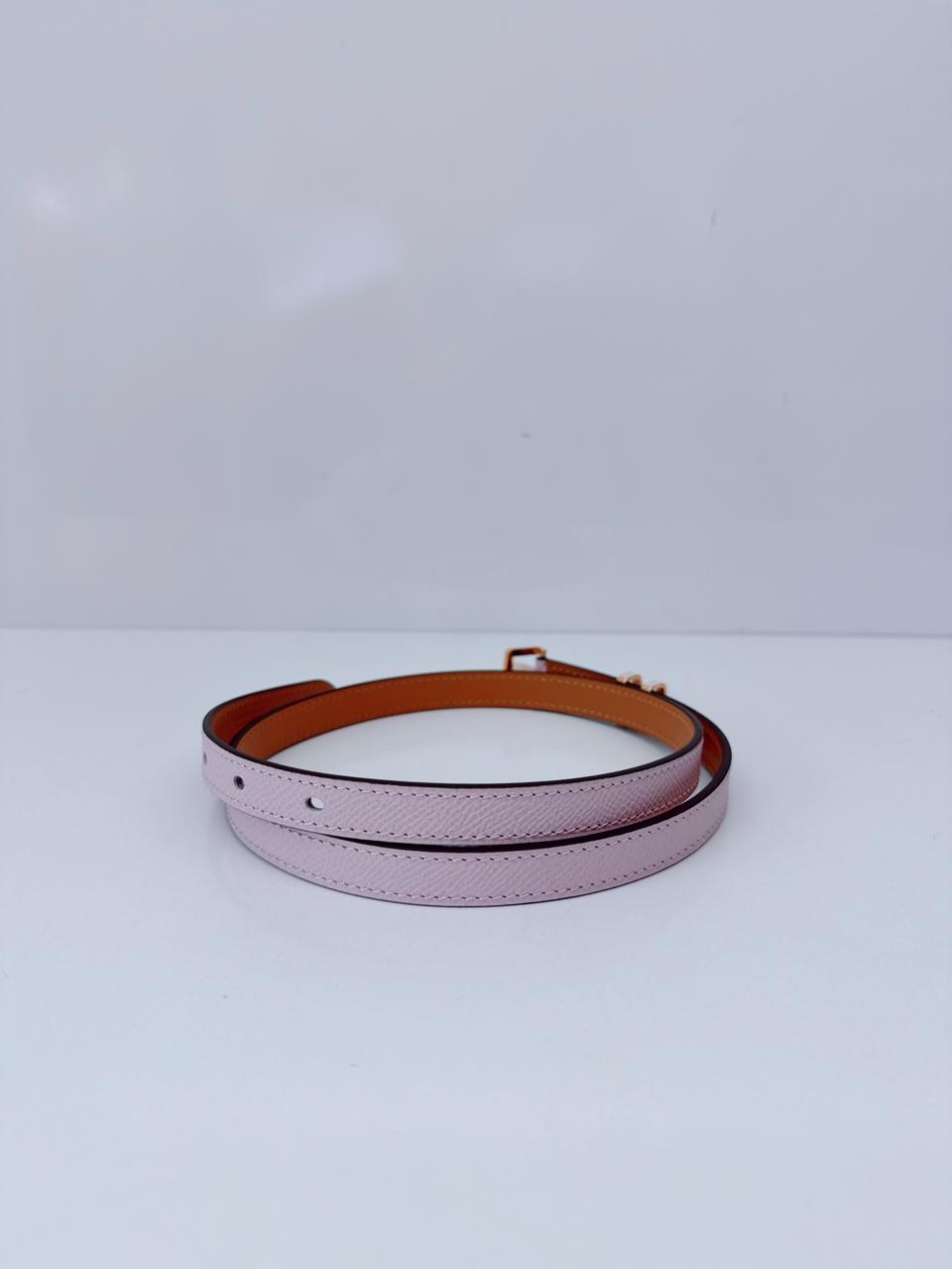 MAUVE PALE EPSOM LEATHER POP H BELT 70