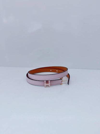MAUVE PALE EPSOM LEATHER POP H BELT 70