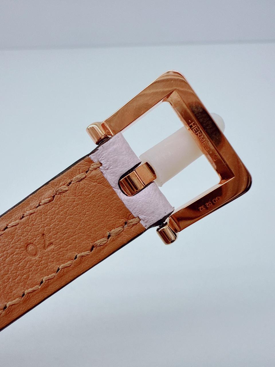 MAUVE PALE EPSOM LEATHER POP H BELT 70