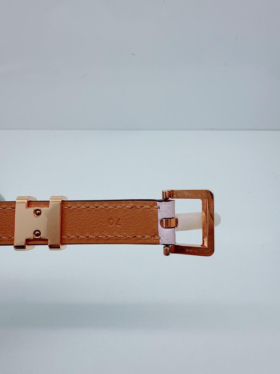 MAUVE PALE EPSOM LEATHER POP H BELT 70