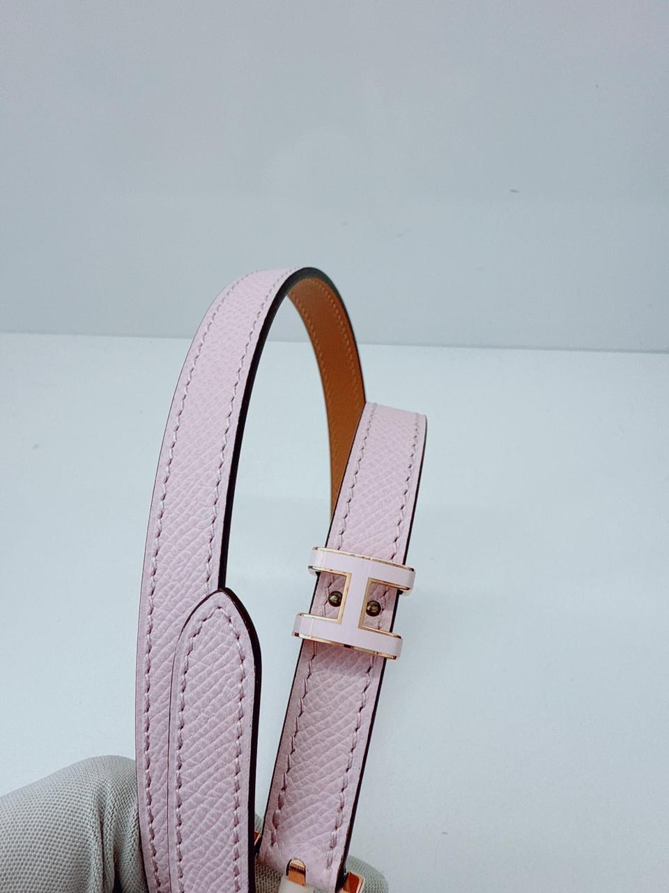 MAUVE PALE EPSOM LEATHER POP H BELT 70
