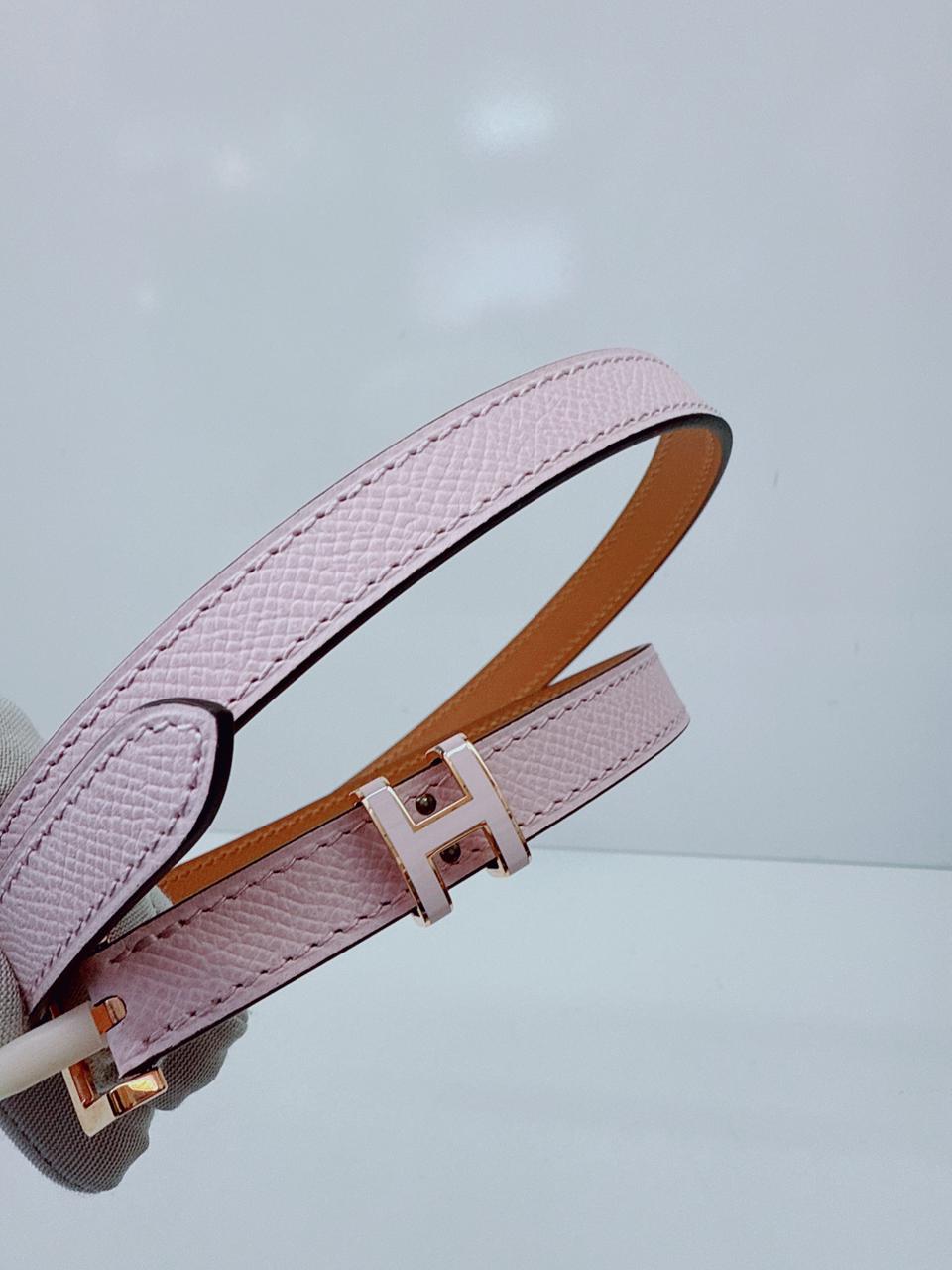 MAUVE PALE EPSOM LEATHER POP H BELT 70