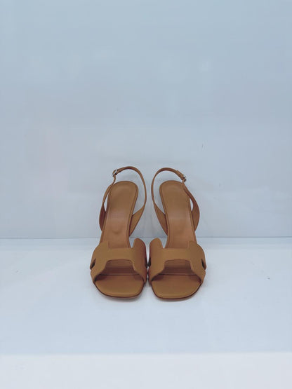GOLD EPSOM LEATHER HOLY SANDALS 40.5