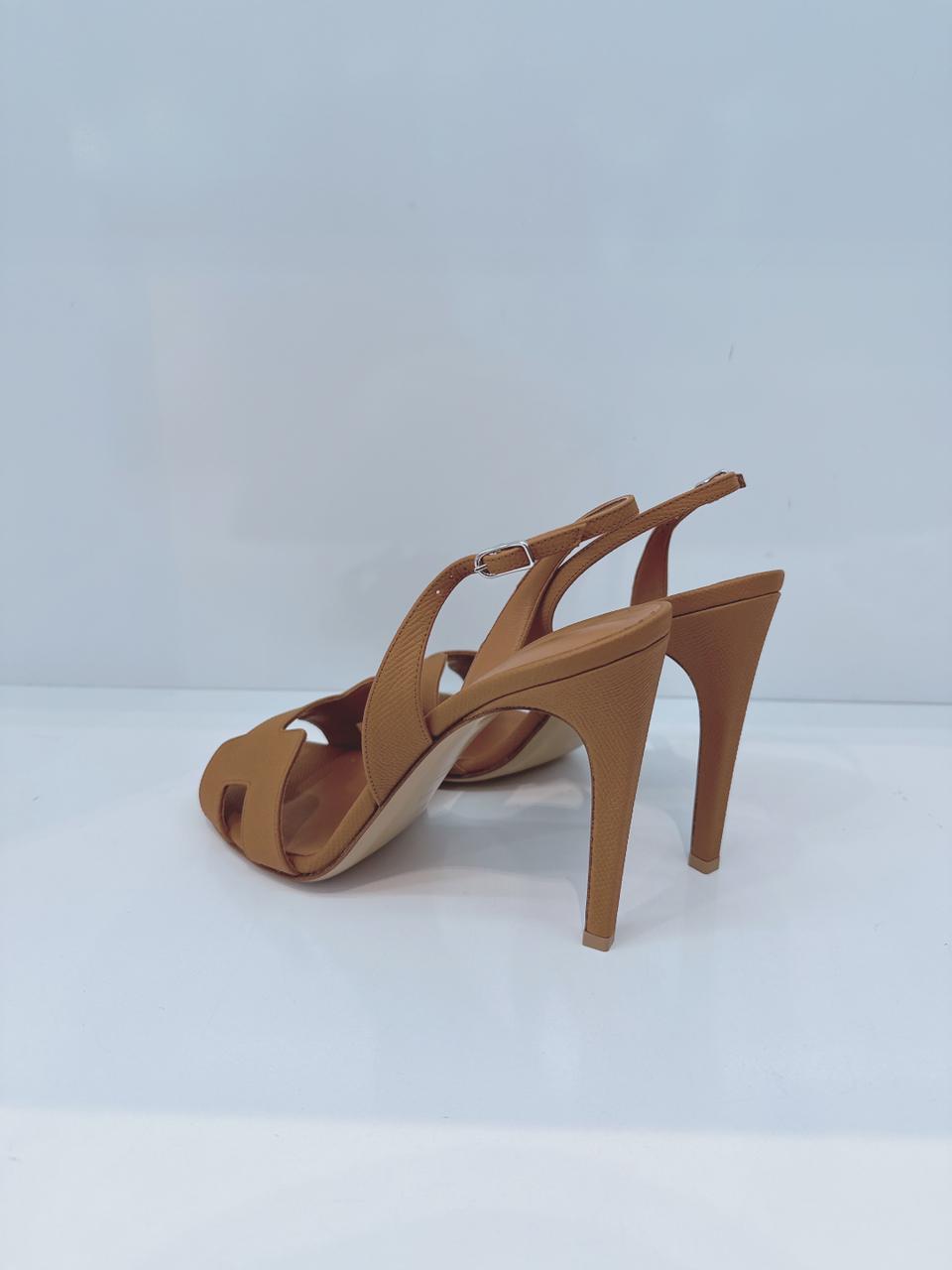 GOLD EPSOM LEATHER HOLY SANDALS 40.5