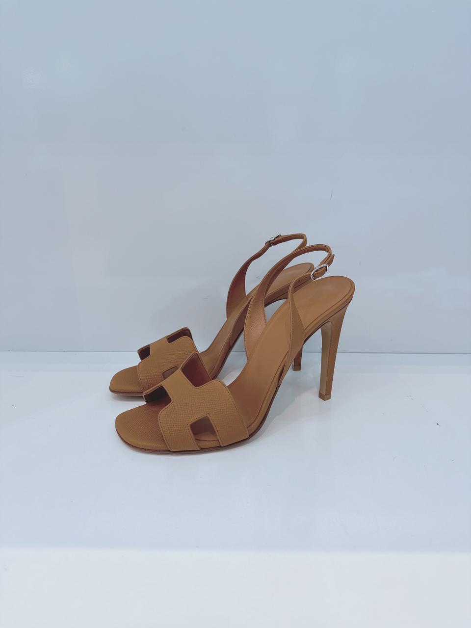 GOLD EPSOM LEATHER HOLY SANDALS 40.5