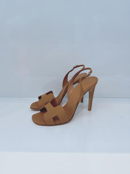 GOLD EPSOM LEATHER HOLY SANDALS 40.5