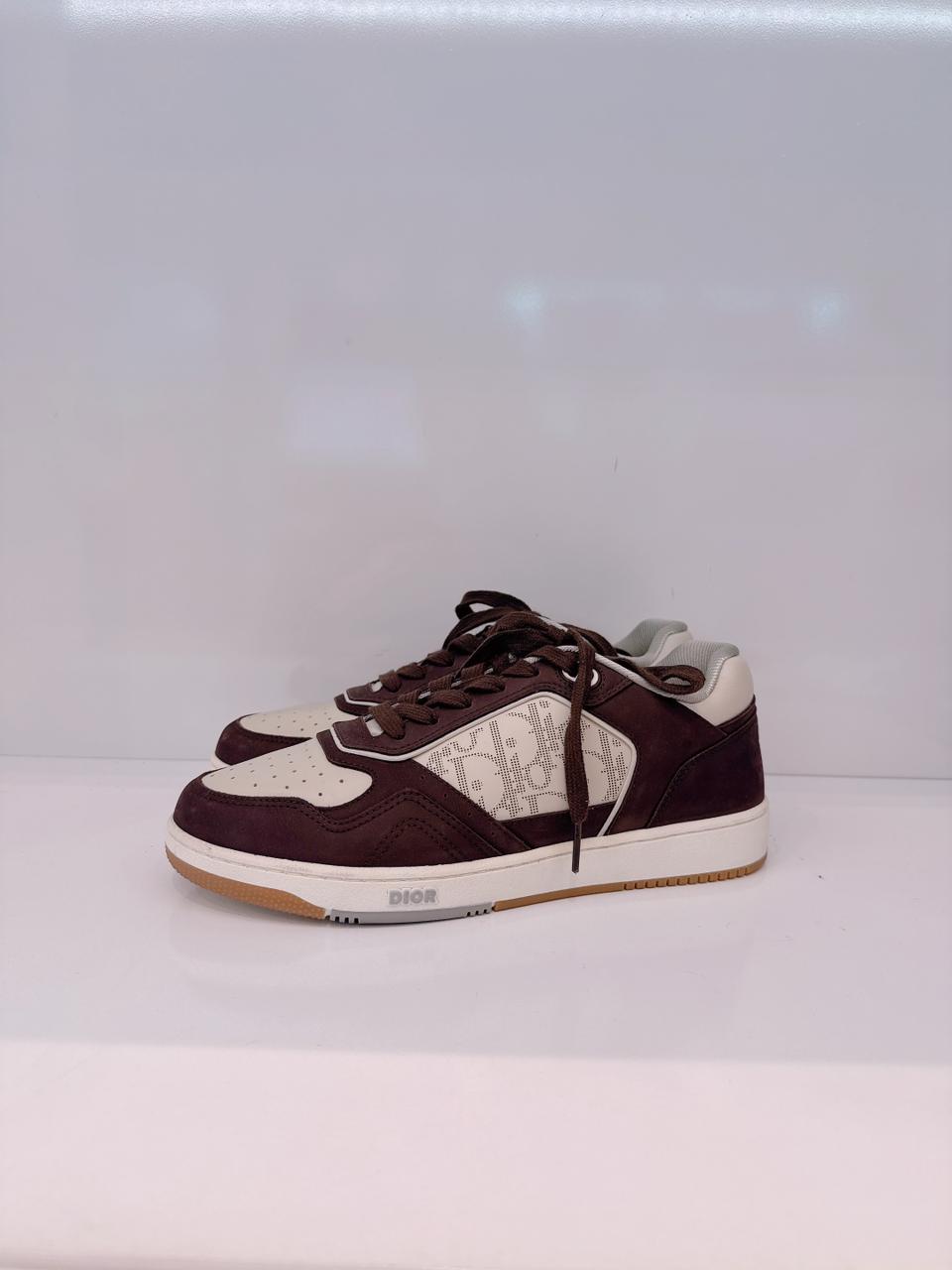 B27 UPTOWN LOW TOP TOP SNEAKER BROWN & BEIGE  DIOR OBLIQUE JACQUARD 40