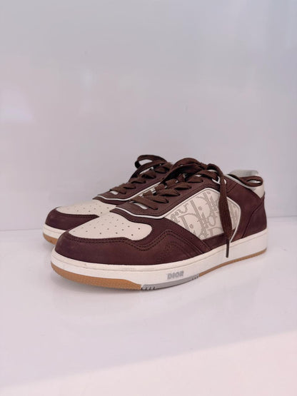 B27 UPTOWN LOW TOP TOP SNEAKER BROWN & BEIGE  DIOR OBLIQUE JACQUARD 40