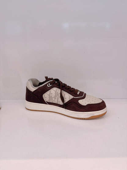 B27 UPTOWN LOW TOP TOP SNEAKER BROWN & BEIGE  DIOR OBLIQUE JACQUARD 40