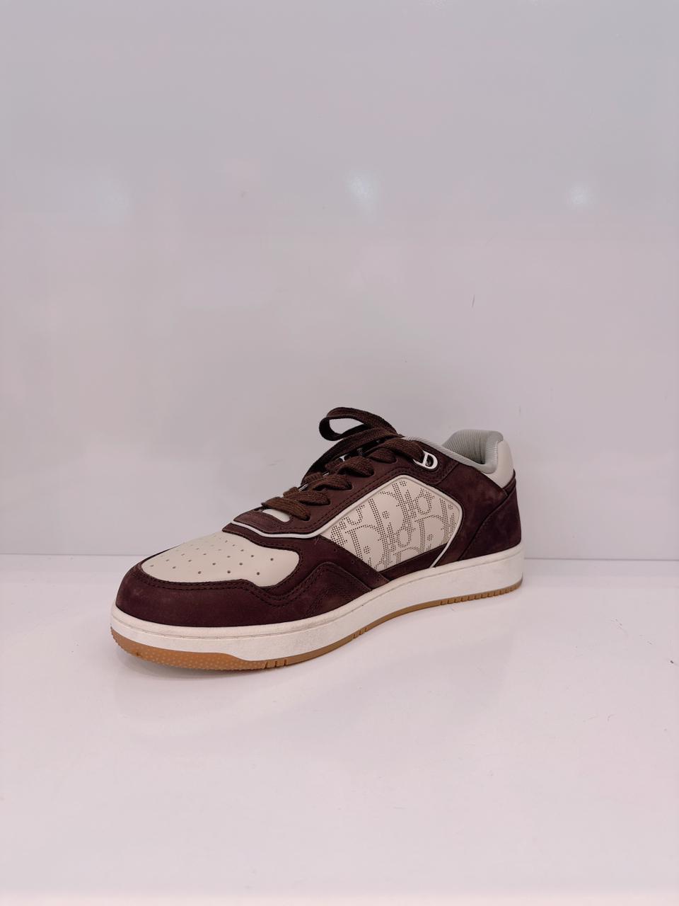 B27 UPTOWN LOW TOP TOP SNEAKER BROWN & BEIGE  DIOR OBLIQUE JACQUARD 40