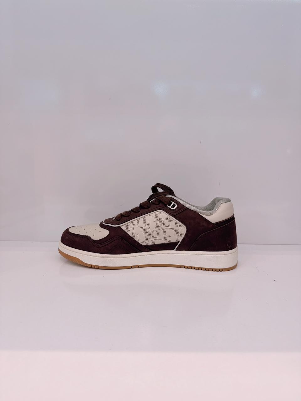B27 UPTOWN LOW TOP TOP SNEAKER BROWN & BEIGE  DIOR OBLIQUE JACQUARD 40