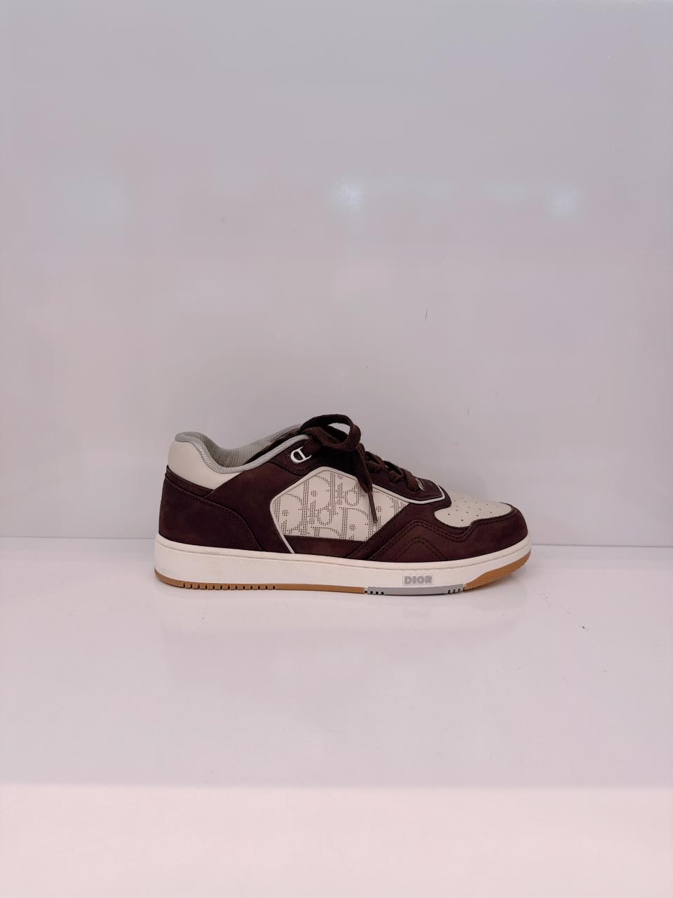 B27 UPTOWN LOW TOP TOP SNEAKER BROWN & BEIGE  DIOR OBLIQUE JACQUARD 40