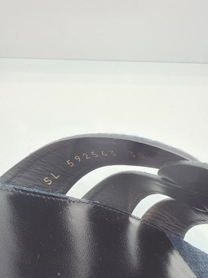 TRIBUTE DENIM BLUE SLIP ON MULES 38