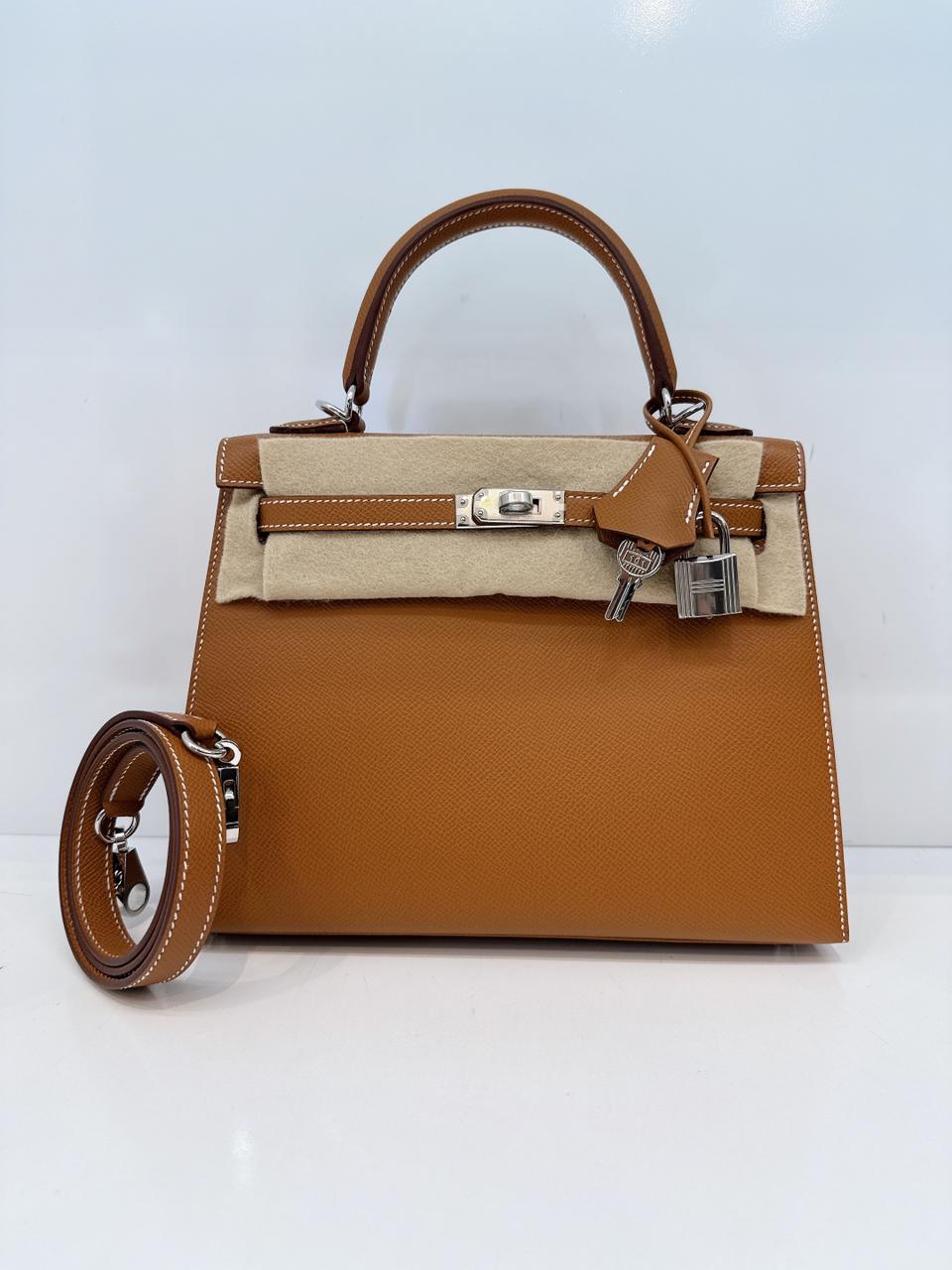 GOLD KELLY 25 EPSOM LEATHER PALLADIUM HARDWARE