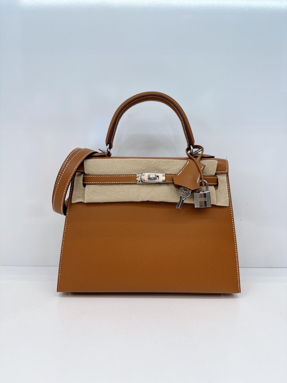 GOLD KELLY 25 EPSOM LEATHER PALLADIUM HARDWARE