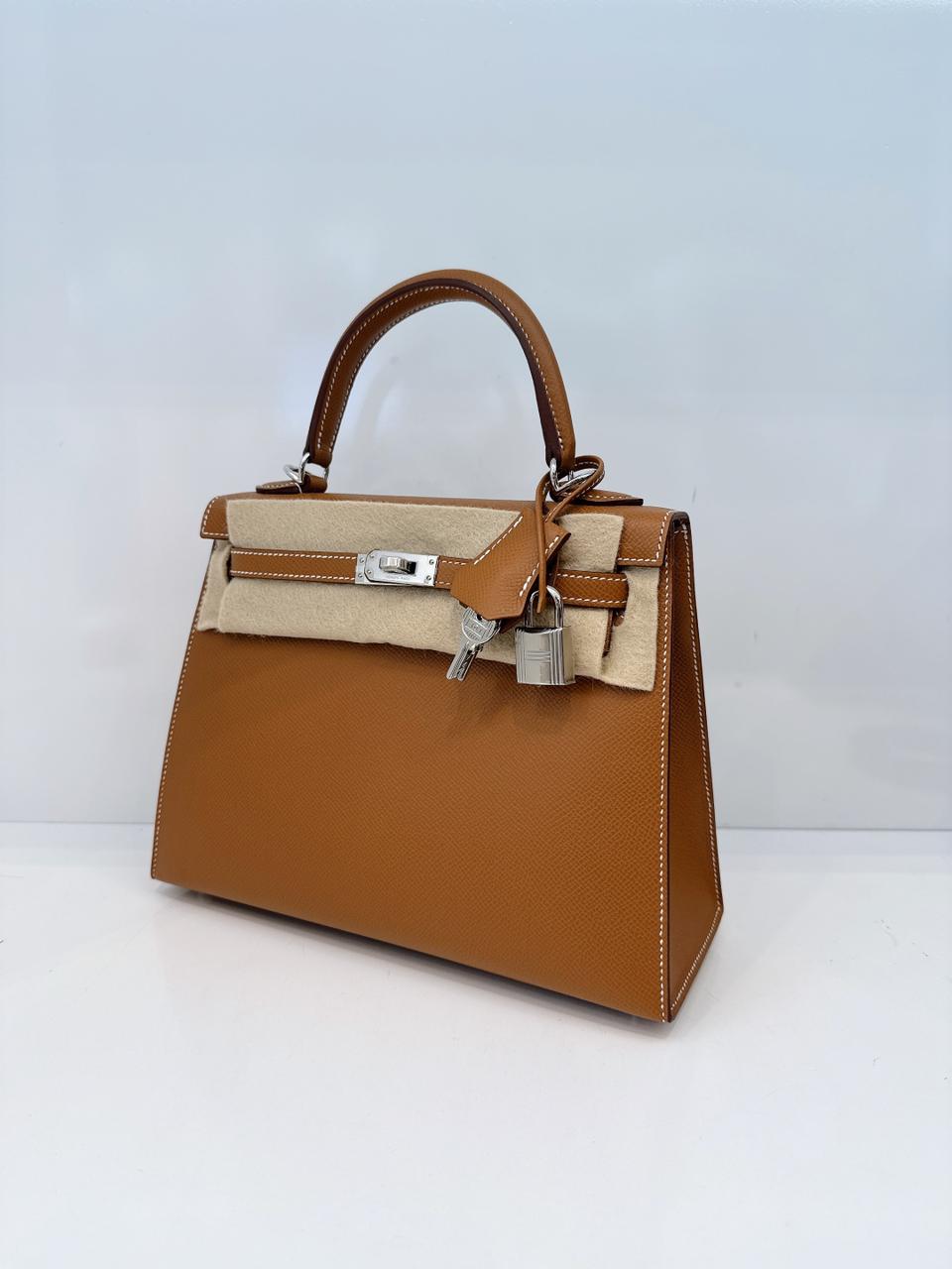 GOLD KELLY 25 EPSOM LEATHER PALLADIUM HARDWARE