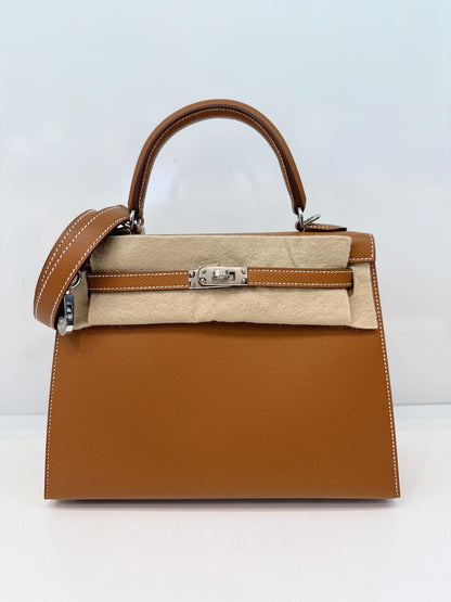 GOLD KELLY 25 EPSOM LEATHER PALLADIUM HARDWARE