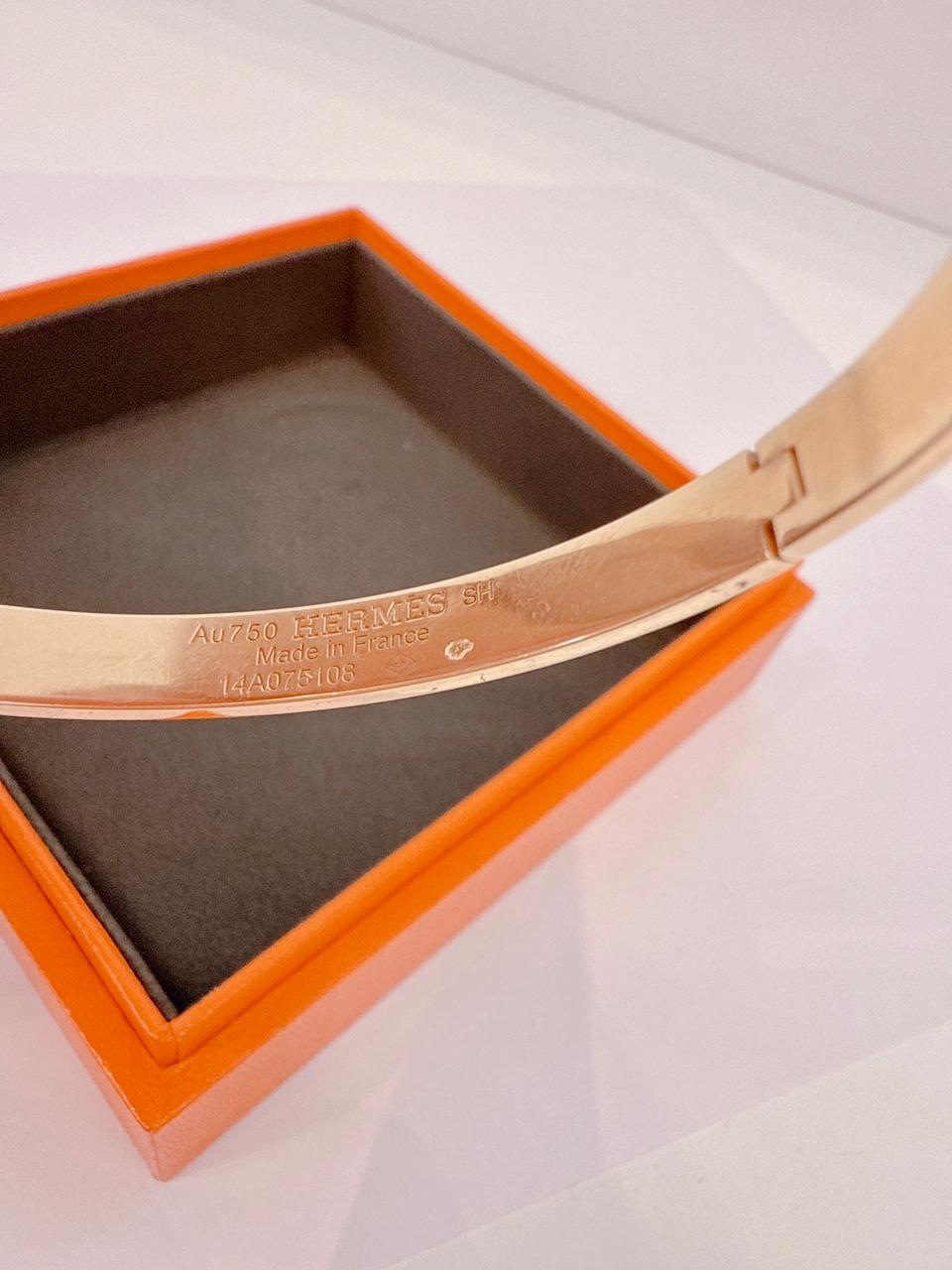 ROSE GOLD AND DIAMOND H D'ANCRE BRACELET SMALL MODEL