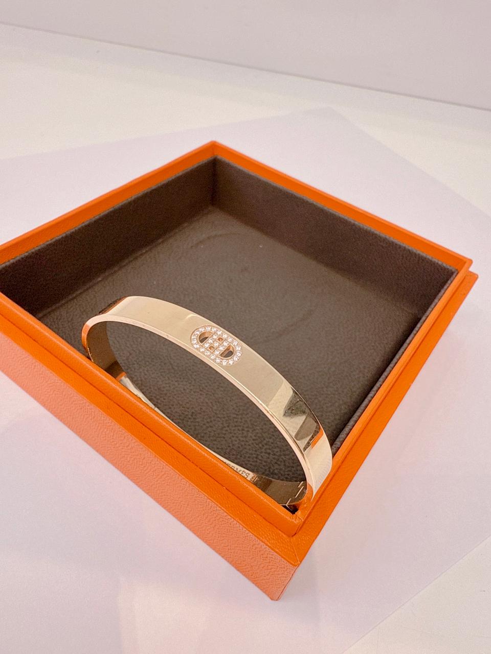 ROSE GOLD AND DIAMOND H D'ANCRE BRACELET SMALL MODEL