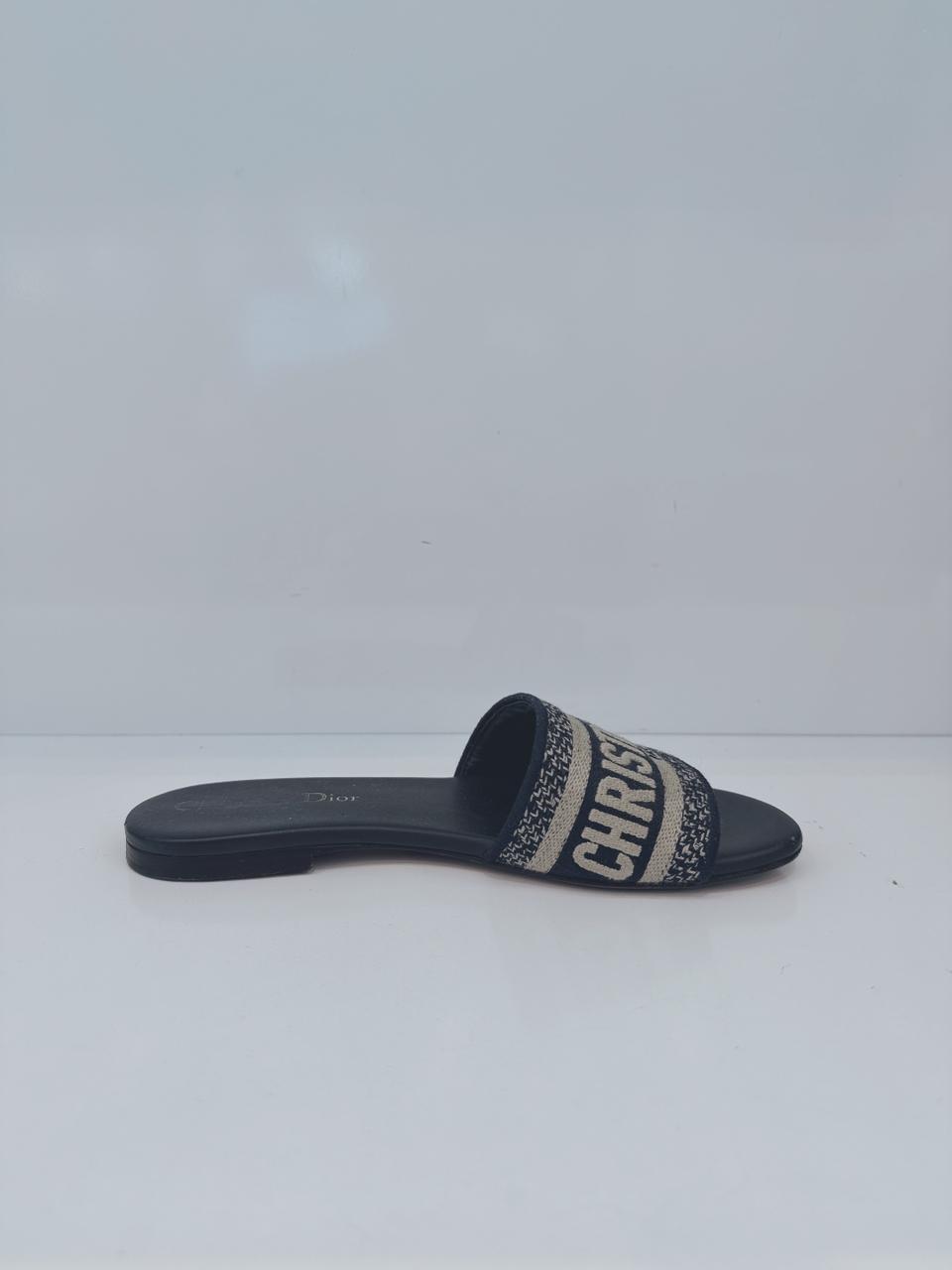 NAVY BLUE DWAY TECHNICAL FABRIC FLAT SANDALS 34.5