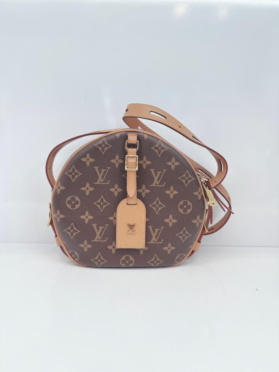 BROWN MONOGRAM CANVAS BOITE CHAPEAU SOUPLE  MM BAG