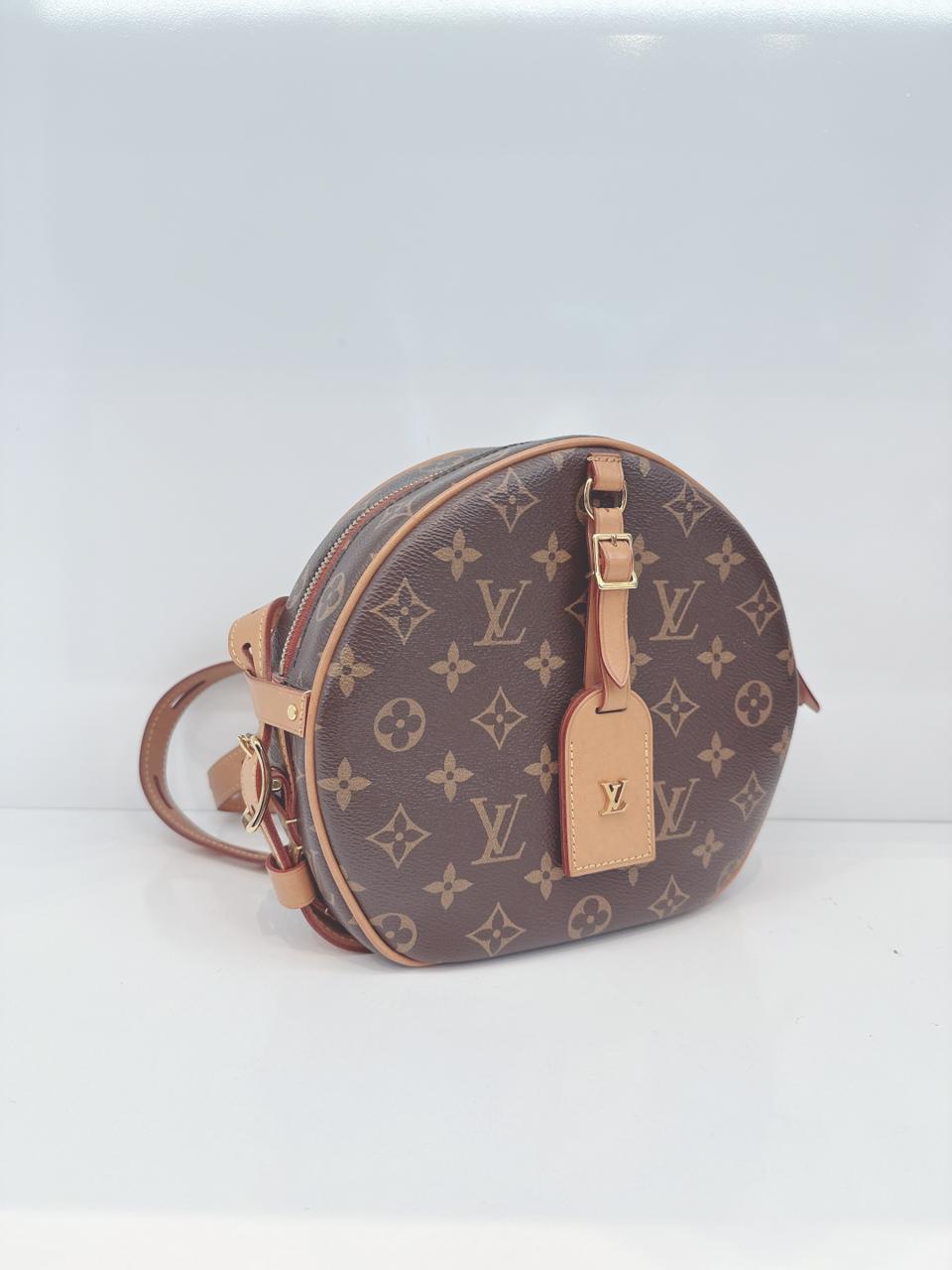 BROWN MONOGRAM CANVAS BOITE CHAPEAU SOUPLE  MM BAG
