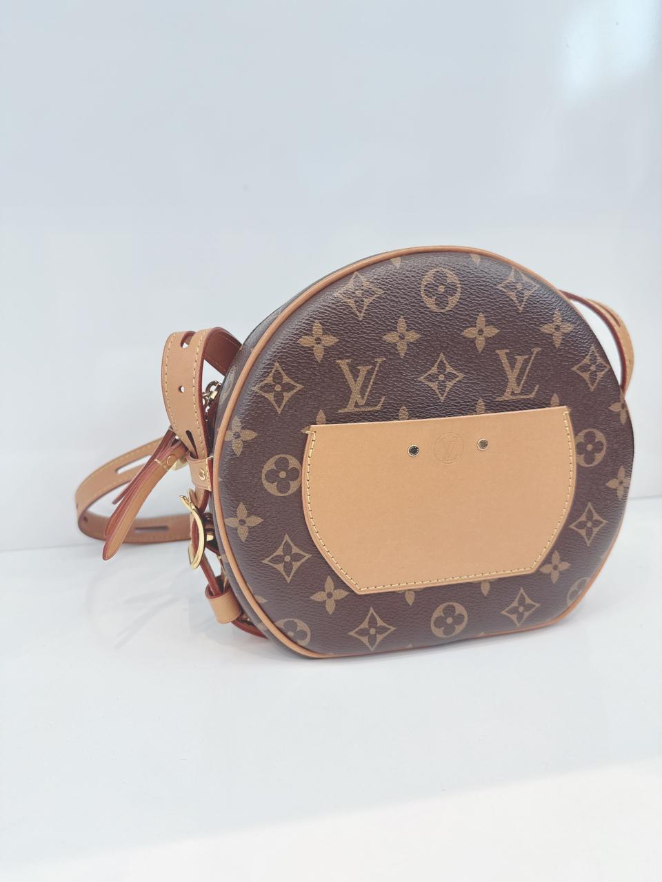 BROWN MONOGRAM CANVAS BOITE CHAPEAU SOUPLE  MM BAG