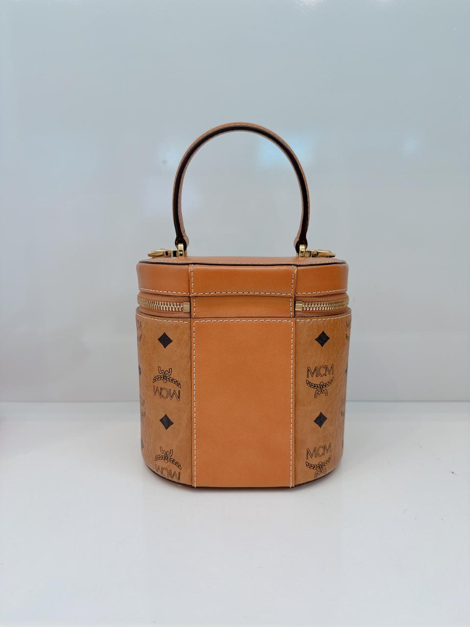 COGNAC VISETOS MONOGRAM SMALL CYLINDER CROSSBODY BAG